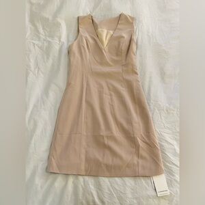 Elegant Beige Sleeveless Dress